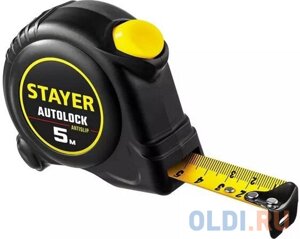 STAYER AutoLock, 5 м х 25 мм, рулетка с автостопом (2-34126-05-25)