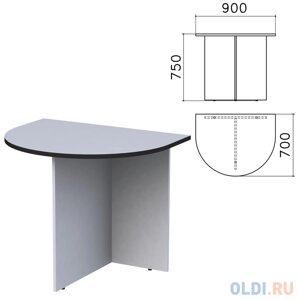 Стол приставной к столу для переговоров (640112) Монолит, 900х700х750 мм, серый, ПМ19.11