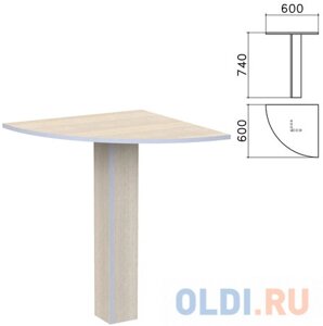 Стол приставной угловой Бюджет, 600х600х740 мм, дуб шамони светлый, 402664-430