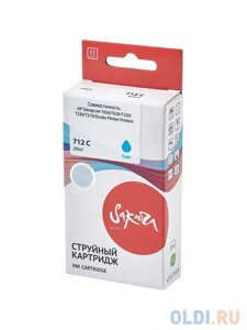 Струйный картридж Sakura 3ED67A (712 Cyan) для HP DesignJet T210/T230/T250/T630/T650/DesignJet Studio, голубой, водорастворимый тип чернил, 29 мл.