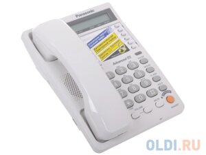 Телефон Panasonic KX-TS2365RUW ЖК-Дисплей, Flash, Recall, Pause, Память 50, Спикерфон, Wall mt.