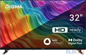 Телевизор LED digma 32 DM-LED32SBB32 яндекс. тв frameless черный HD 60hz DVB-T DVB-T2 DVB-C DVB-S DVB-S2 USB wifi smart TV (RUS)