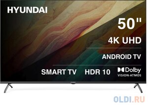 Телевизор LED hyundai 50 H-LED50BU7009 android TV frameless черный 4K ultra HD 60hz MEMC DVB-T DVB-T2 DVB-C DVB-S DVB-S2 USB wifi smart TV