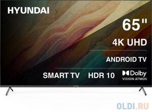 Телевизор LED hyundai 65 H-LED65BU7009 android TV frameless metal черный/черный 4K ultra HD 60hz DVB-T DVB-T2 DVB-C DVB-S DVB-S2 USB wifi smart