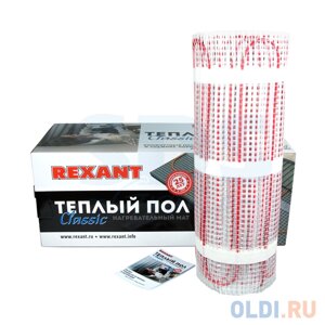 Тёплый пол (нагревательный мат) REXANT Classic RNX-12,0-1800 (площадь 12,0 м2 (0,5 х 24,0 м, 1800 Вт, двухжильный с экраном