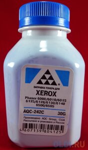 Тонер XEROX Phaser 6000/6010/6015/6125/6128/6130/6140/6500/6505 Cyan (фл. 30г) AQC-США фас. Россия