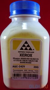 Тонер XEROX Phaser 6000/6010/6015/6125/6128/6130/6140/6500/6505 Yellow (фл. 30г) AQC-США фас. Россия