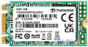 Твердотельный накопитель SSD M. 2 transcend 500gb MTS425 TS500GMTS425S (SATA3, up to 530/480mbs, 3D NAND, 180TBW, 22x42mm)
