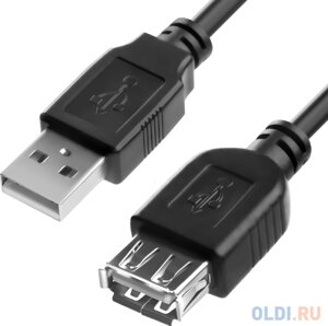 Удлинитель 1.8m USB 2.0, AM/AF, черный