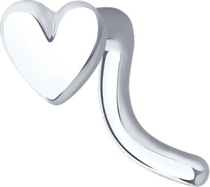 Украшение SOKOLOV из серебра в форме сердца для пирсинга носа