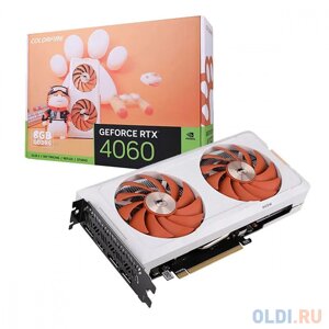 Видеокарта colorful RTX 4060 MEOW-ORG 8GB-V GDDR6 128bit 3xdp HDMI 2FAN RTL