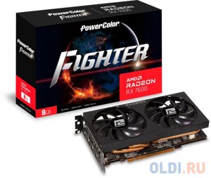 Видеокарта powercolor PCI-E 4.0 RX 7600 8G-F AMD radeon RX 7600 8gb 128bit GDDR6 2550/18000 hdmix1 dpx3 HDCP ret