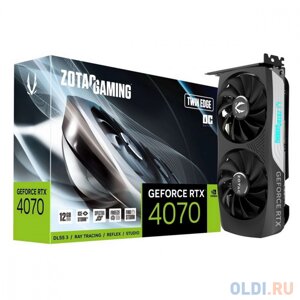 Видеокарта zotac RTX4070 TWIN EDGE OC 12GB GDDR6x 192bit 3xdp HDMI 2FAN medium pack