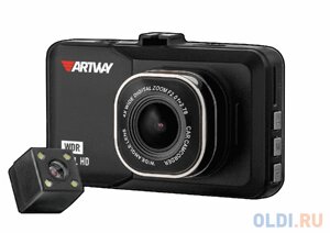 Видеорегистратор Artway AV-394 с двумя камерами 3/120°1920x1080 Full HD/мониторинг парковки
