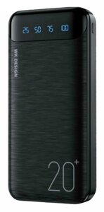 Внешний аккумулятор Wekome Minre Series Led Display Power Bank 20000 mah (WP-163) Black