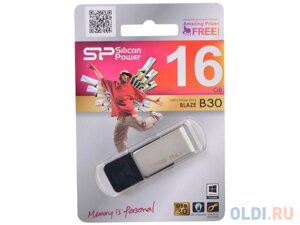 Внешний накопитель 16GB USB Drive USB 3.0 Silicon Power Blaze B30 Black (SP016GBUF3B30V1K)