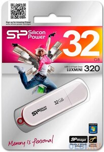 Внешний накопитель 32GB USB Drive USB 2.0 Silicon Power LuxMini 320 White (SP032GBUF2320V1W)