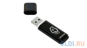 Внешний накопитель 4Gb USB Drive USB2.0 Smartbuy Glossy series Black (SB4GBGS-K)