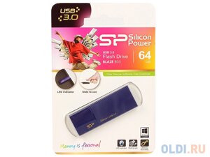 Внешний накопитель 64GB USB Drive USB 3.0 Silicon Power Blaze B05 Blue (SP064GBUF3B05V1D)