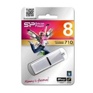 Внешний накопитель 8GB USB Drive USB 2.0 Silicon Power LuxMini 710 Silver (SP008GBUF2710V1S)