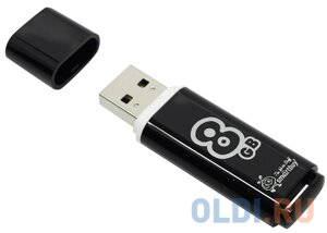 Внешний накопитель 8Gb USB Drive USB2.0 Smartbuy Glossy series Black (SB8GBGS-K)