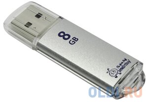 Внешний накопитель 8Gb USB Drive USB2.0 Smartbuy V-Cut Silver (SB8GBVC-S)