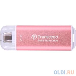 Внешний SSD external SSD transcend 2.0tb ESD300 TS2tesd300P (USB3.2 gen 2, type C, 1050/950mbs, 3D NAND, 60x20x7.8mm, 9g) розовый