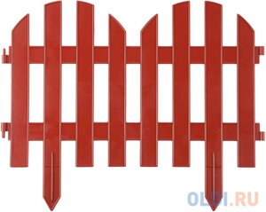 Забор декоративный grinda палисадник, 28x300 см, терракот [422205-T]