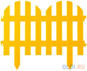 Забор декоративный grinda палисадник, 28x300см, желтый