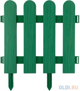 Забор декоративный GRINDA ШТАКЕТНИК, 29x224см, зеленый