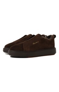 Замшевые слипоны Santoni