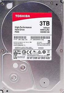 Жесткий диск toshiba P300 HDWD130UZSVA, 3тб, HDD, SATA III, 3.5"