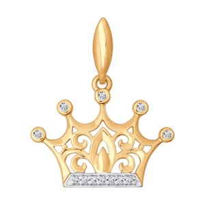 Золотая подвеска «Корона» SOKOLOV
