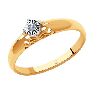 Золотое помолвочное кольцо с бриллиантом SOKOLOV