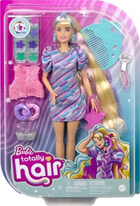 Кукла Барби Totally Hair со звездным принтом Barbie