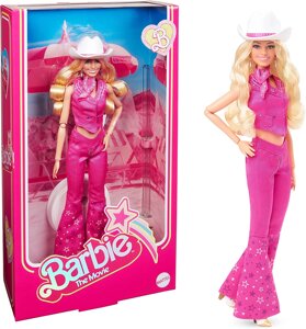 Кукла Barbie The Movie Марго Робби в роли Барби в розовом наряде и ковбойской шляпе