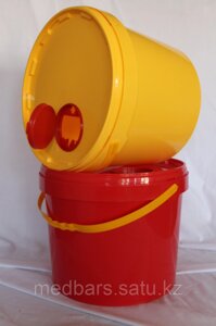 Емкость контейнер пластиковый для сбора острого инструментария объемом 21 литра