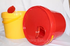 Емкость контейнер пластиковый для сбора острого инструментария объемом 11,0 литра