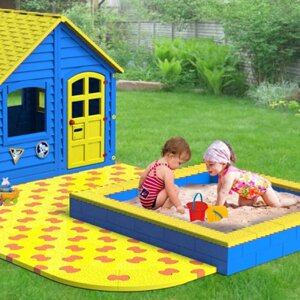 Детский домик LKids для дачи и сада (с покрытием и песочницей)
