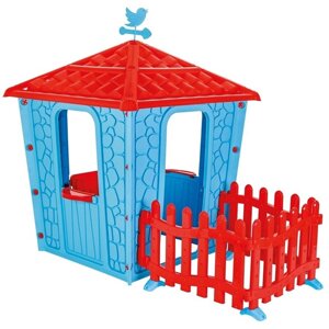 Детский игровой домик Pilsan "Stone" с забором (Голубой)