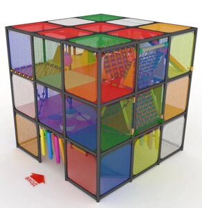 Детский игровой лабиринт «Кубик-рубика» 13,7 м²3,7*3,7*3,7м)