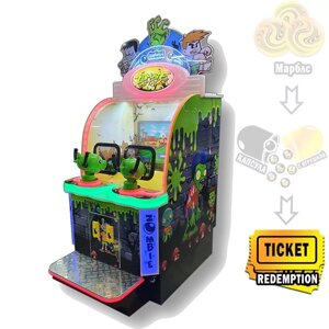 Двойной "Zombie Attack" Детский автомат тир с видеоигрой Новинка, Призовые билеты со ступенькой