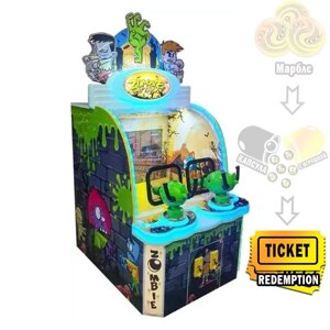 Двойной Zombie Attack Детский автомат тир с видеоигрой и призовыми билетами