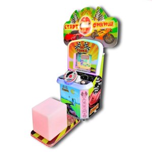Гонки "Тачки" детский автомат с видеоиграми и пуфом