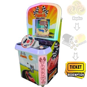Гонки "Тачки" детский автомат с видеоиграми и призовыми билетами