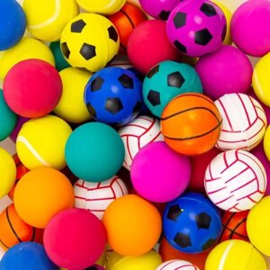 Мячи-прыгуны 32 мм "Спортивные мячики" 100 шт. (9,7 р/шт.)