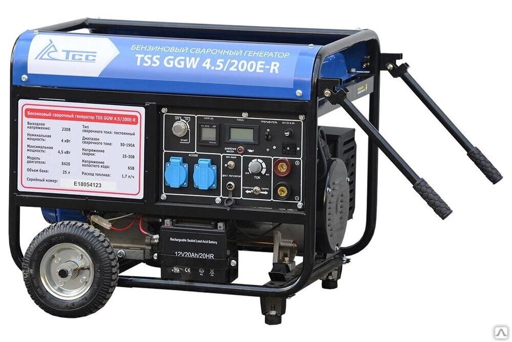 Бензиновый сварочный генератор TSS GGW 4.5/200E-R открытый от компании ЭлМедиа Групп - фото 1