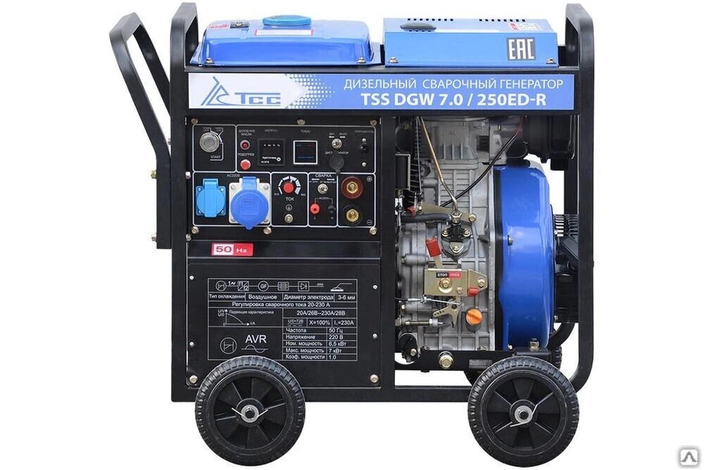 Инверторный дизельный сварочный генератор в кожухе TSS DGW 7.0/250EDS-R от компании ЭлМедиа Групп - фото 1