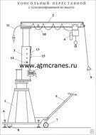 Кран консольный передвижной с телескопической колонной г/п 0,25 т от компании ЭлМедиа Групп - фото 1