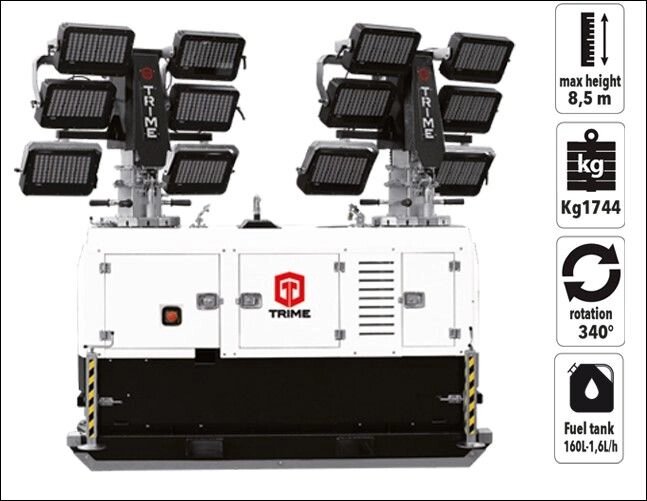 Передвижная мачта освещения TRIME X-Double 12х320 светодиодная от компании ЭлМедиа Групп - фото 1